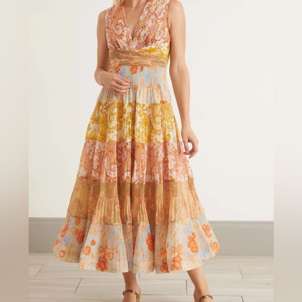 Zimmermann Postcard Pleated Maxi Dress
